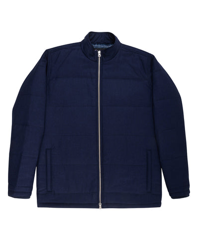 VBC Wollflanell-Steppjacke mit Reißverschluss, Marineblau