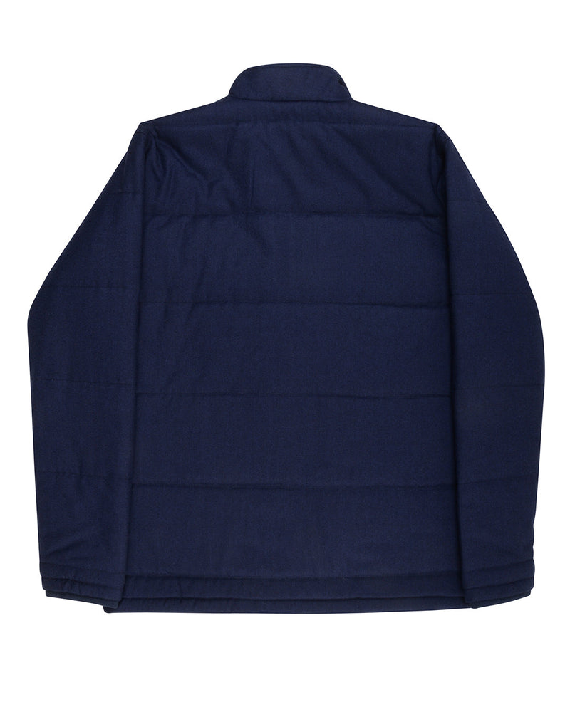 VBC Wollflanell-Steppjacke mit Reißverschluss, Marineblau