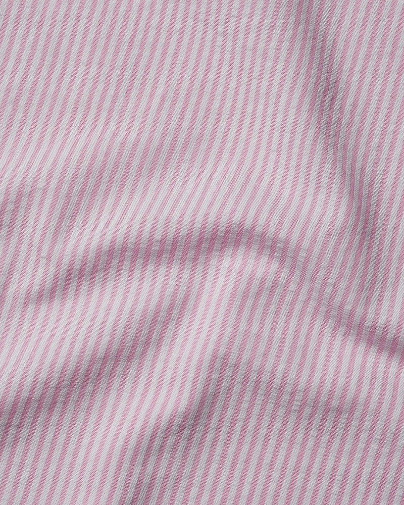 Rosa weiße Nadelstreifen Seersucker