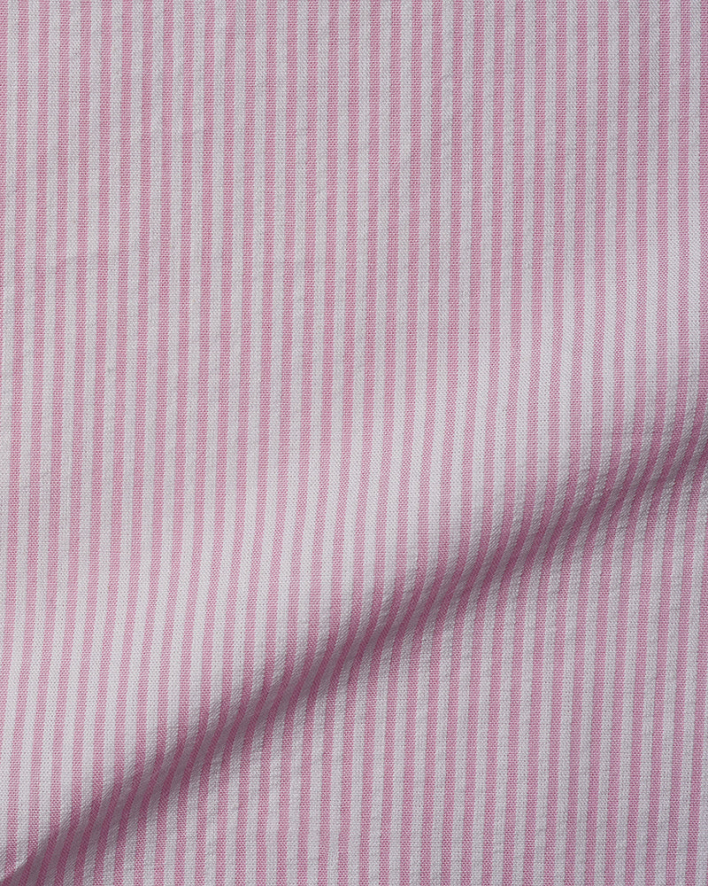 Rosa weiße Nadelstreifen Seersucker