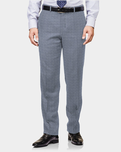 Dugdale Feine Kammgarnhose - Feiner Marineblauer Hahnentritt
