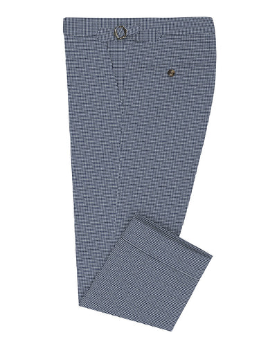 Dugdale Feine Kammgarnhose - Feiner Marineblauer Hahnentritt