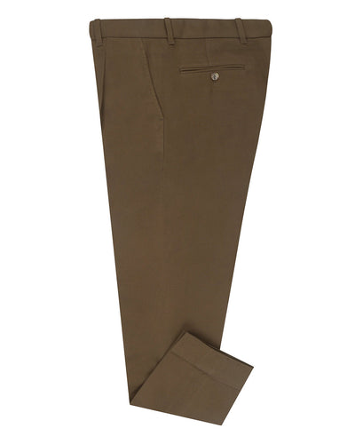 Pantalon Dacota en sergé extensible marron foncé doux