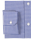 Dunkles Estate Blue Gingham auf Weiß
