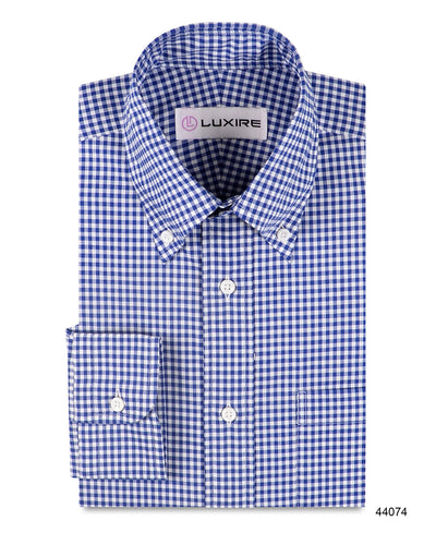 Vichy bleu foncé sur fond blanc