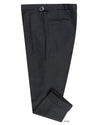 Pantalon taille haute en flanelle de laine gris foncé Dugdale