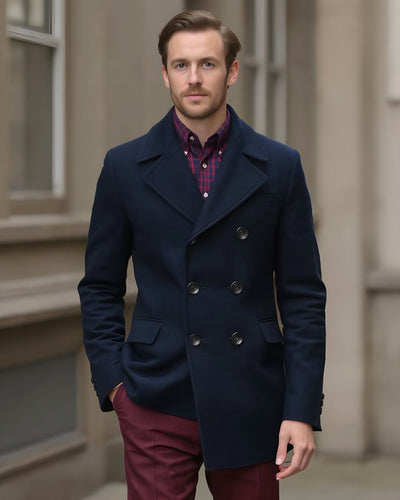 Dugdale Wool Peacoat - Marineblau