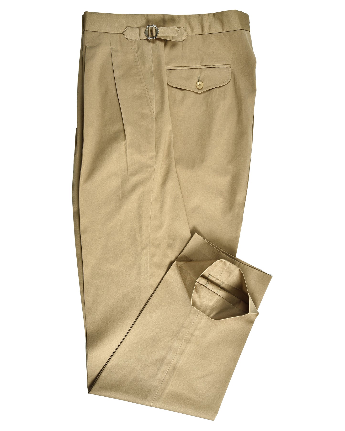 Pleated Military Khaki Dress Pant