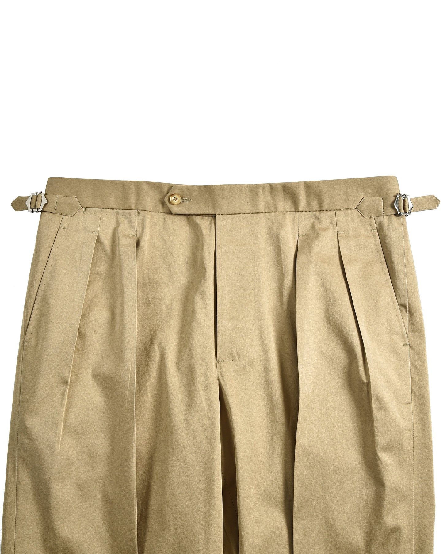 Plissierte Militärhose in Khaki