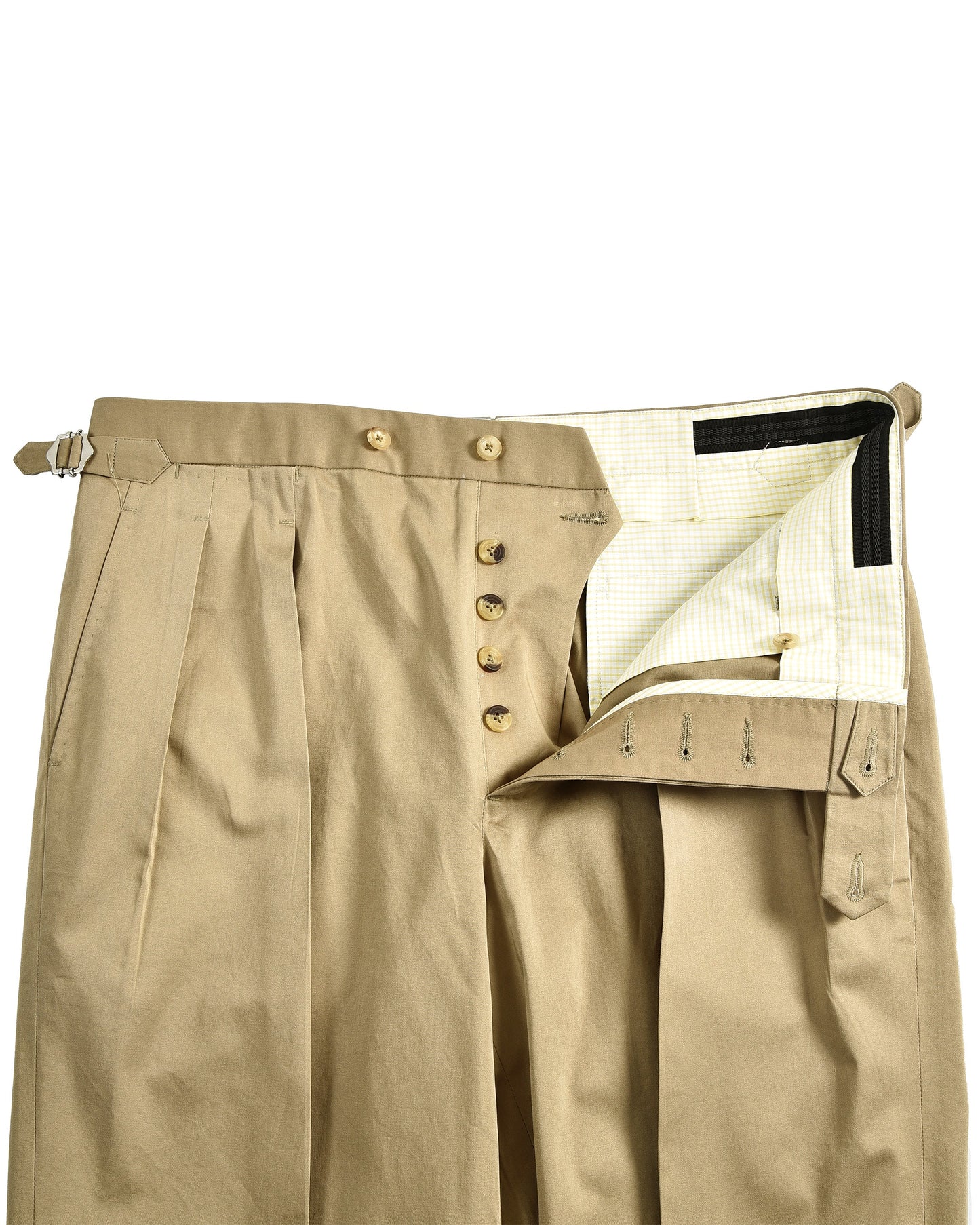 Pleated Military Khaki Dress Pant