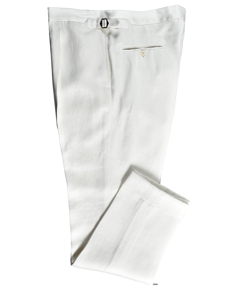 Pantalon en satin de lin crème