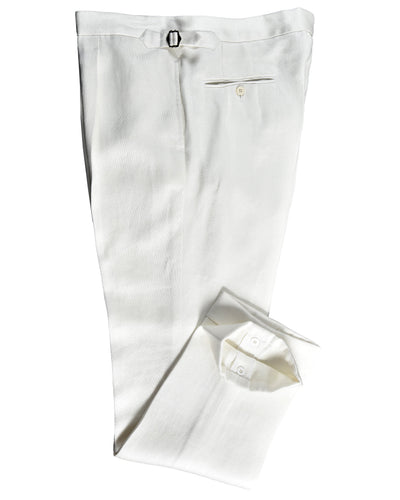 Pantalon en satin de lin crème