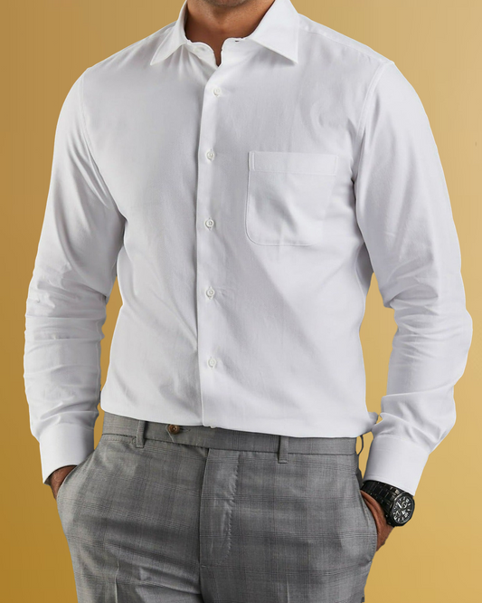 Brembana 2-Ply Giza White Hampton Twill Shirt
