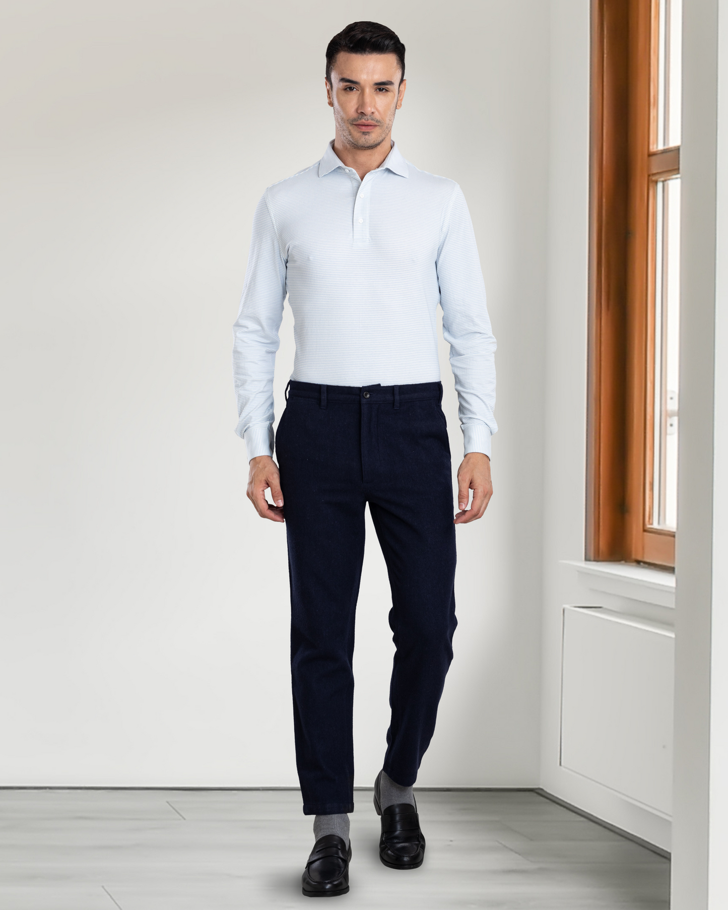 Navy Recycled Wool Chino