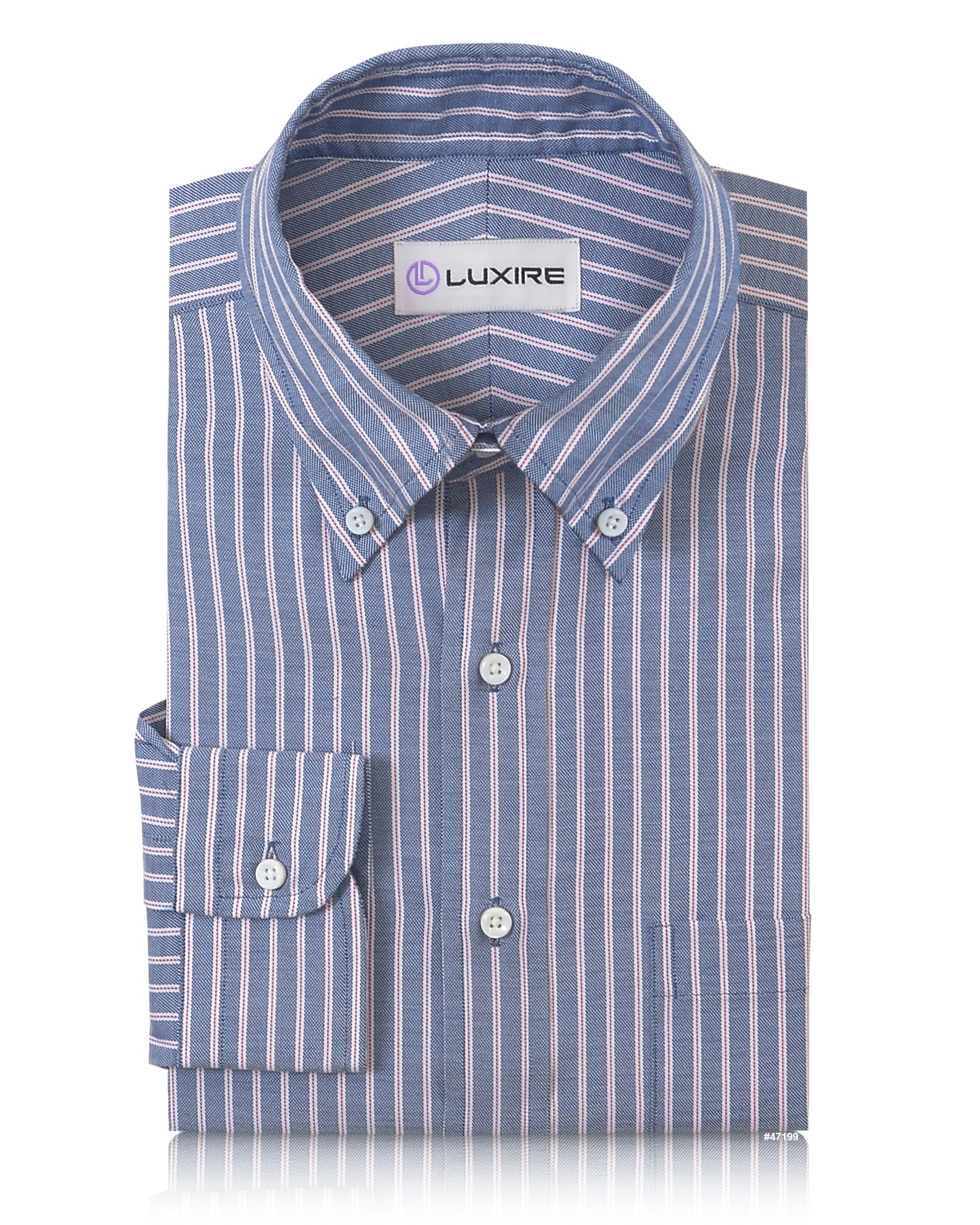 Navy Awning Red Pinstripes Oxford Shirt