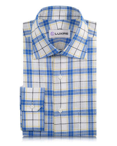 Checks: Blue White Plaid Chambray