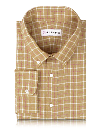 Khakirotes Tattersall-Leinen