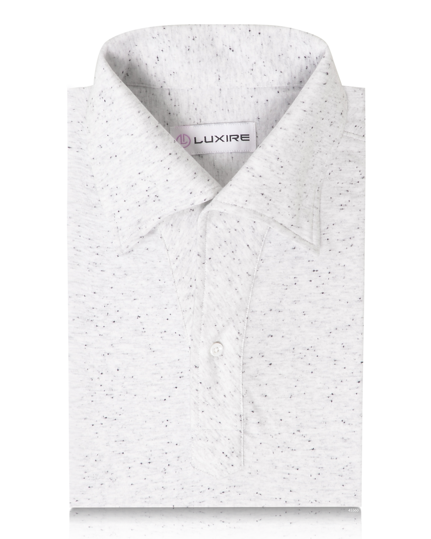 Speckled White Grey Polo T-Shirt