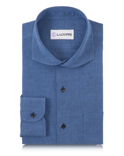 Baumwollleinen: Einfarbiges dunkelblaues Chambray