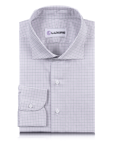 Chemise à carreaux Tattersall violets et noirs
