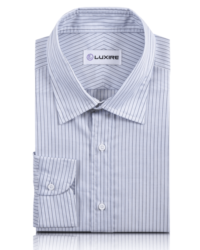 Marine-Weiß-Grau-Streifen-Shirt