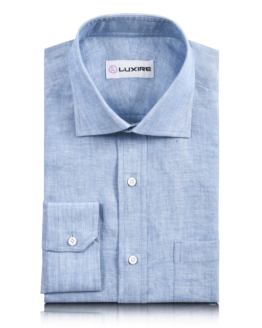 Linen Cotton: Light Blue Chambray Shirt