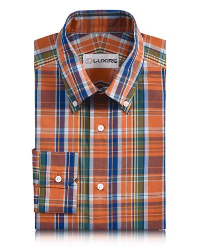 Orange Grün Blau Madras-Karos