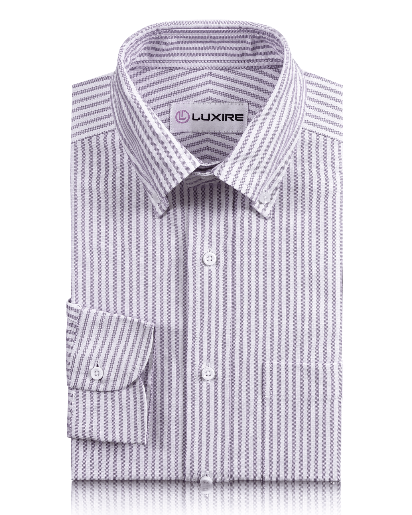 Purple  Dress Stripes Oxford Shirt