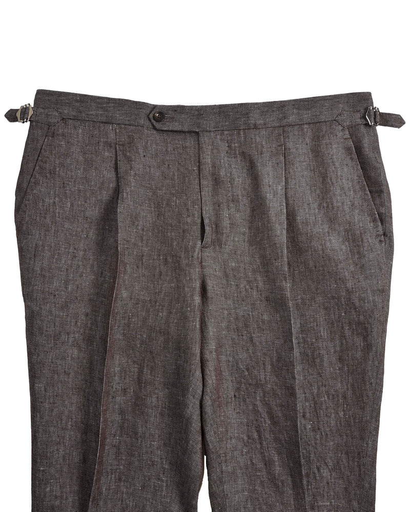 Solbiati Kaffeebraune Leinenhose