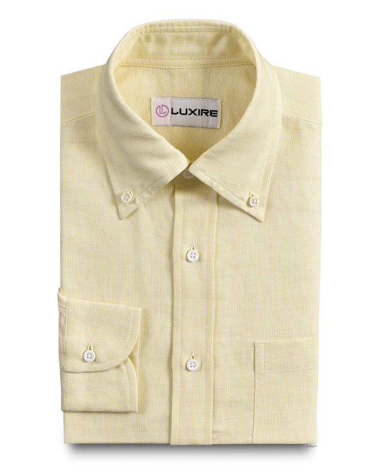 Linen Cotton: Pastel Yellow Chambray