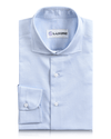 Brembana 2-lagiges Business-Twillhemd aus Giza-Himmelblau