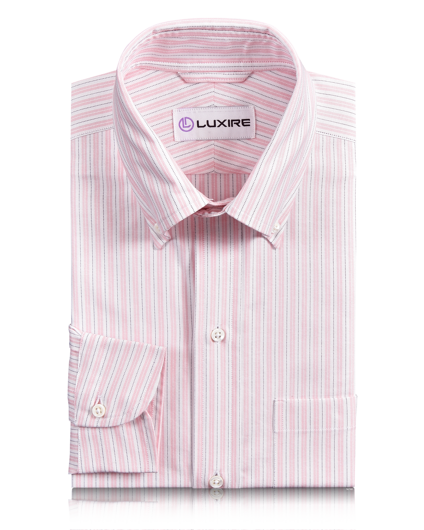 Alumo Oxford Soft Pink and Navy Alternate Stripes
