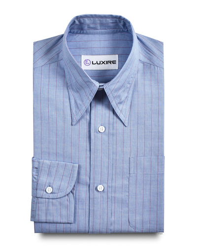 Pink Pin Stripes auf blauem End-on-End