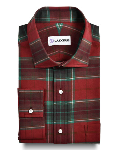 Gebürsteter Twill - Rotgrüner Tartan
