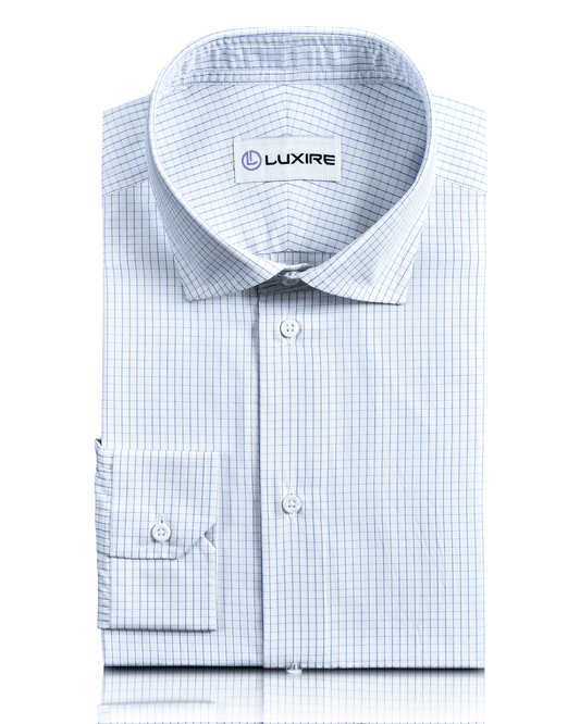 A Touch of Silk:Blue Graph Checks: Natural Wrinkle Free