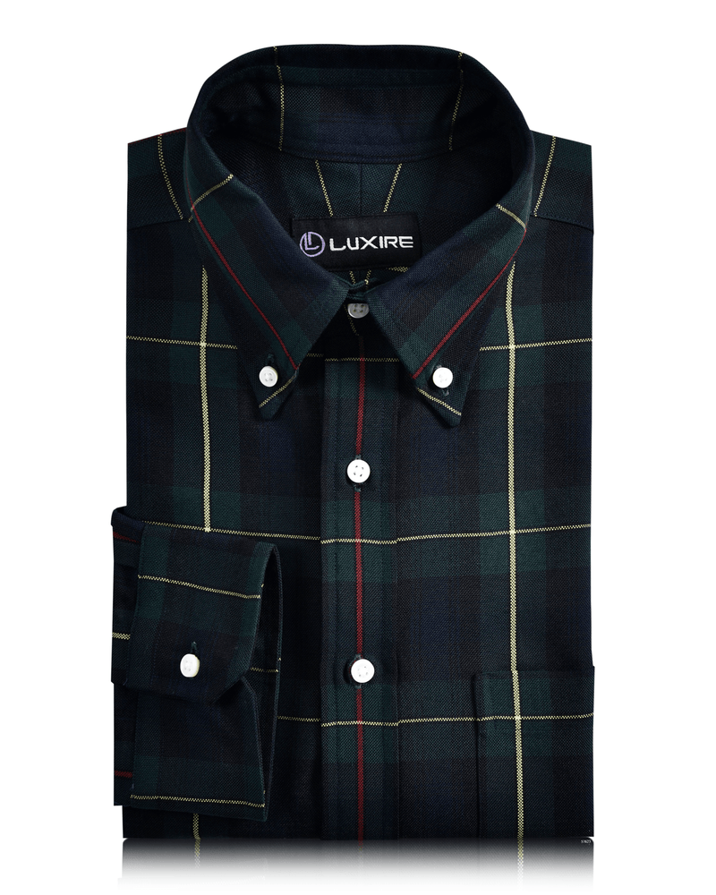 Carreaux bleu marine, vert et rouge à gros motifs