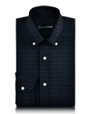Chemise Tattersall Blackwatch vert foncé sur bleu