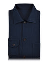 Fresco Cotton Ink Blue Shirt Jacket