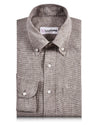 Chemise en lin : Mini-chemise pied-de-poule marron et blanche