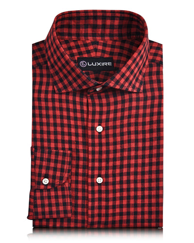 Leinen: Rot-Schwarz-Gingham-Karos