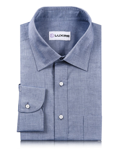 Chemise bleu cobalt bout à bout