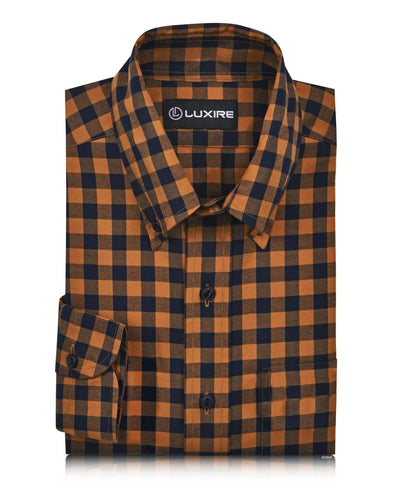 Marineblaues Gingham-Hemd