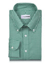 Oxford Lincoln Green Gingham auf Weiß