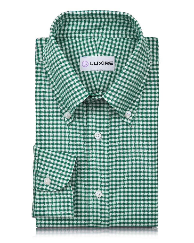 Oxford Lincoln Green Gingham auf Weiß