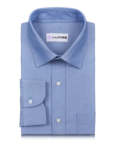 Blaues Pinpoint-Oxford-Hemd