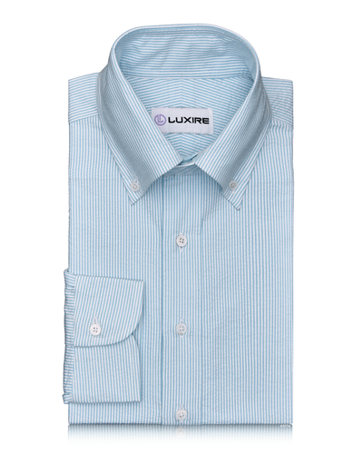 Alaskan Blue Dress Stripes Seersucker