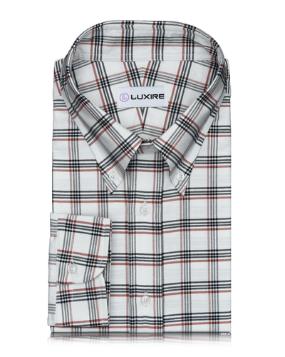 Chemise à carreaux Tattersall rouge marine