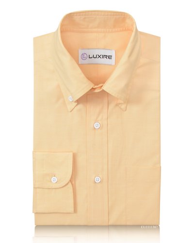 Coton Poly : Chemise jaune clair à motifs bout à bout