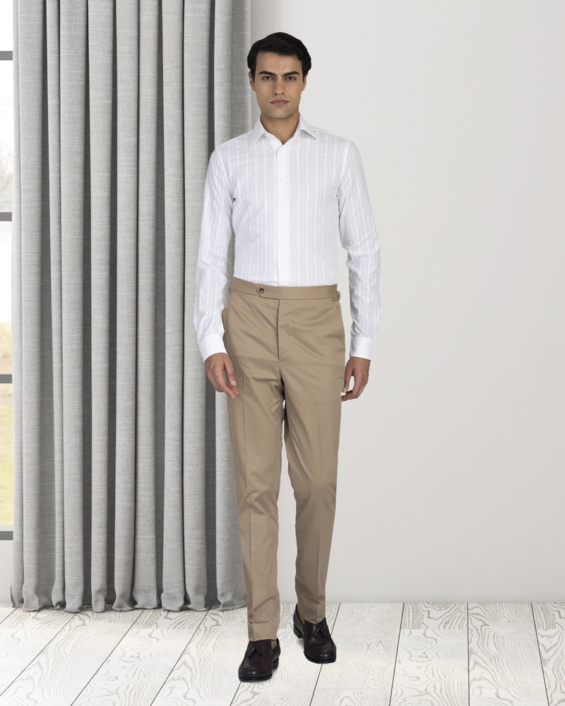 Pantalon en coton sable