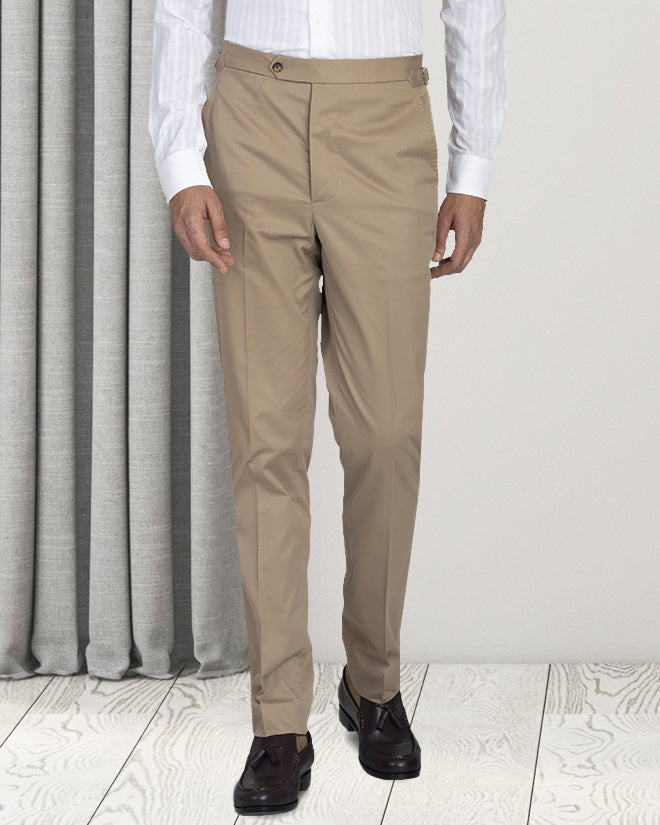 Pantalon en coton sable